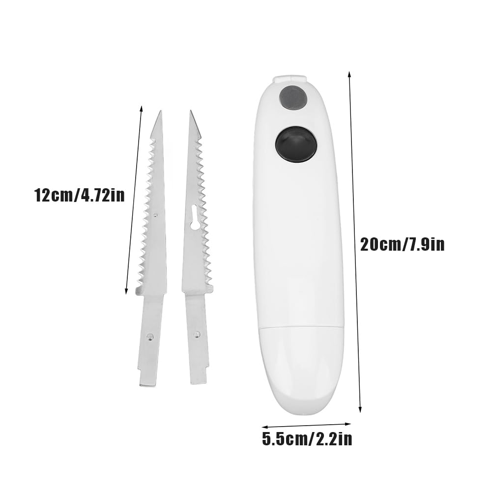 Leopacat Electric Fillet Knife, Powered Stainless Steel Cordless Steak Carving for Meat Portable Kitchen Home Restaurant Picnic Fish with Ergonomic Handle Serrated Blades Raw Cooked Food Leopacat