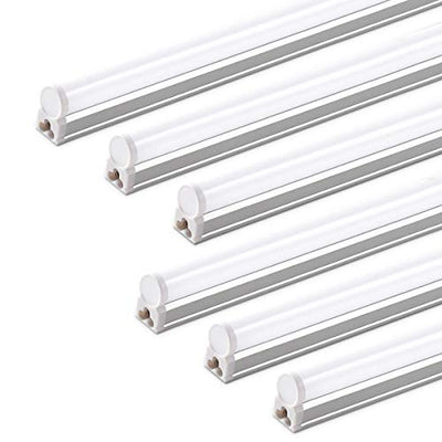 Barrina T5 LED Shop Light 2FT, 6500K (Super Bright White), Utility Shop Light, Ceiling and Under Cabinet Light, ETL Listed, Corded Electric with Built-in ON/Off Switch, 6 Pack