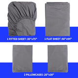 Yxzhyaba 4 Piece cot Sheet Set cot Sheets 30" x 75" x 9" cot Size Sheets Set cot Size Fitted Sheet(Gray) Yxzhyaba