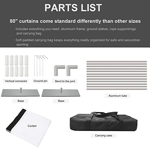 Projector Screen with Stand 80 inch Portable Projection Screen 16:9 4K HD Projections Movies Screen with Carry Bag for Indoor Outdoor Home Theater Backyard Cinema Travel SKERELL