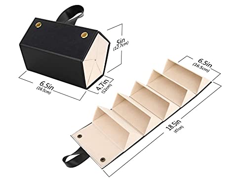 Mowsug 5-Slot Travel Sunglasses Case – Foldable Eyeglass case, Portable Sunglasses Organizer For Multiple Pairs, Durable Sunglass Case For Women & Men, Perfect For Home, Travel & Display Mowsug