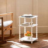 Fultyle End Table, Small Side Table with 3 Tier Open Shelf, Modern NightStand Bedside Table for Living Room, Bedroom, Office and Small Spaces (White) Fultyle