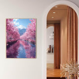 5D Diamond Painting Fuji Mountain Diamond Art Kits for Adults, Cherry Blossoms Diamond Art Kits, Square Drill Diamond Painting, DIY 5D Diamond Dots Gem Art Paintings, Home Wall Decor 20x28in a-I Peepezo