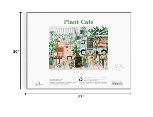 Galison Plant Cafe 1000 Piece Puzzle from Galison - 1000 Piece Botanical Puzzle for Adults, Wonderful Illustrations from Frankie Penwill, Thick and Sturdy Pieces, Great Gift Idea Galison