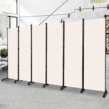 Room Divider Portable 132'' Partition Room Dividers and Folding Privacy Screens 6 Panel Wall Divider for Room Separation, Freestanding Fabric Room Divider Panel with Wheels for Home Office Hospital HOMSCREENER