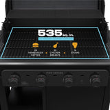 Char-Broil® Pro Series™ with Amplifire™ Infrared Technology 4-Burner Propane Gas Grill Cabinet with Side Burner, Black - 463281024 Char-Broil
