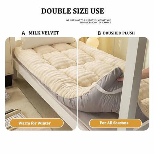 Yadlan Japanese Floor Mattress, Futon Mattress with Portable Storage Bag and Washable Cover, Roll Up Thick Tatami Mat Suitable for Camping, Guest Room Grey 45 * 45cm Yadlan