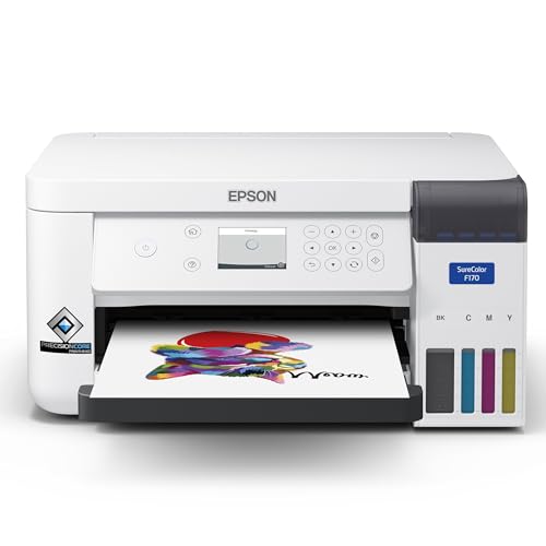 Epson SureColor F170 Dye-Sublimation Printer. Includes Full Set of Ink, User Guide, AC Power Cable, Sublimation Starter Kit, Thermal Tape, 8.5" x 11" & 8.5" x 14" Paper SCF170