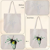 Louise Maelys Canvas Tote Bag Embroidery Kit for Beginners,Cross Stitch Kits for Adults,Arts and DIY Crafts Needlepoint with Plant Cat Pattern,Women Shopping Reusable Grocery Bags