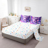 Feelyou Kids Cute Axolotl Comforter Set with Sheets Twin Size, Galaxy Planet Space 7 Pieces Bedding Set Boys Girls Cartoon Animal Bed in A Bag Dreamy Starry Teens Bed Set Bedroom Decor 7Pcs Feelyou