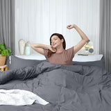 Utopia Bedding Duvet Cover Twin Size - 2 Piece with Zipper Closure - 1 Comforter Cover 68X90 Inches & 1 Pillow Sham 20X26 Inches (Grey) Comforter Not Included Utopia Bedding