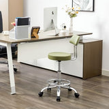 FIRAVOE Drafting Chair (Work Stool with Back)(Swivel Shop Stool 19.5"-26.6") Adjustable Height and Footrest Ergonomic Office Chair (Green) FIRAVOE