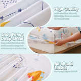 CIMVI Full Size Sheet Sets Kids Spcace Dinosaur Bed Sheets for Boys 15-Inch Deep Pocket Fitted Sheet Soft Breathable Microfiber Bedding Sets with Pillowcases 4 Pieces CIMVI