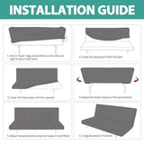 YEMYHOM Futon Cover Latest Jacquard Design High Stretch Armless Sofa Bed Slipcover Anti-Slip Furniture Protector with Elastic Bottom (Futon, Light Gray) YEMYHOM