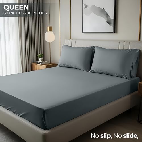 Utopia Bedding Queen Fitted Sheet - Bottom Sheet - Deep Pocket - Soft Microfiber - Shrinkage and Fade Resistant - Easy Care -1 Fitted Sheet Only (Grey) Utopia Bedding