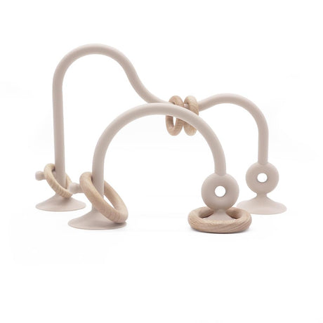 zeeloopbee High Chair Toys with Suction Cups for Infant Toddlers Silicone Suction Cup Montessori Educational Teething Toys for Babies Ages 0-6 M+ Baby Teething Toys for 6 to 12 Months(Beige) zeeloopbee