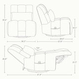 Watson & Whitely Oversized Power Recliner Chair for Adults, Swivel Rocker Recliner Chair with Lumbar Support, Ultra-Comfy Glider Recliner for Living Room Theater Seating Single Sofa, Cream