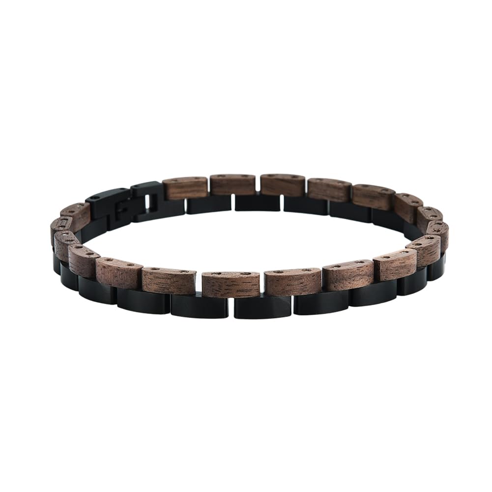 DB-WINNER Customized Wooden Watches for Men Photo Engraved on Watch Face Handmade Natural Bamboo Wood Leather Strap Wrist Watches with Wooden Present Box for Christmas, Birthday or Anniversary DB-WINNER