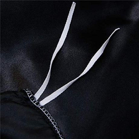 DREFEEL Hotel Quality Solid Silver Black Duvet Cover Set Twin/Single Size Silk Like Satin Bedding with Hidden Zipper Ties Breathable Stain Resistant Quilt/Comforter Cover Set DREFEEL