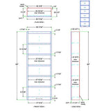 Home Square Cherry 84" Tall Solid Wood 6-Shelf Bookcase Set of 2 Home Square