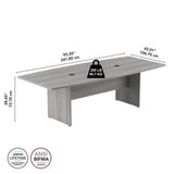 Bush Furniture UrbanPro Conference Table with Wood Base in Platinum Gray - Engineered Wood Bush Business Furniture