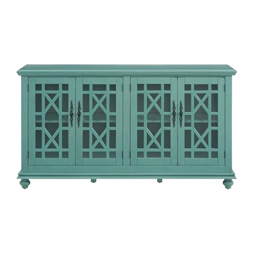 Martin Svensson Home Elegant TV Stand, 63" W x 35" H, Antique Teal - WoodArtSupply