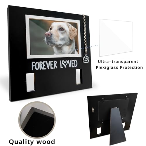 MYPAWLETS Dog/Cat Collar Memorial Frame with Paw Print Charm,Pet Loss Sympathy Gift,Pets Memorial Gift for Loss of Dog,Forever Loved Pet Keepsake Frame,Dogs Passing Away Gifts