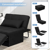 Ainfox Convertible Sofa Bed, 4 in 1 Multi-Function Folding Ottoman Bed with Adjustable Backrest, Modern Futon Couch No Assembly for Living Room Apartment Office Small Space (Black) Ainfox