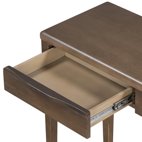 Merax 59.84'' Elegant Console Table with Oak Veneer,Light Luxury Entryway Table with 3 Drawers,Farmhouse Sofa Table with Soft-Corner Design,Suitable for Living Room, Foyer and Hallway, Brown Merax