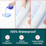 Zippered Mattress Encasement, Full Size Waterproof Mattress Protector, Breathable & Noiseless Absorbent 6-Sided Mattress Cover Cotton Passion