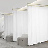 Gtouse Privacy Curtains for Room Divider, Metal Support Wall Mounted Privacy Curtain, U-Shape Portable Room Divider Curtains for Fitting Room Beauty Salon Bedroom and Hospital,1 Panel, 7.54ft (White) Gtouse