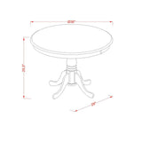 East West Furniture ANVA3-OAK-C 3 Piece Kitchen Table Set for Small Spaces Contains a Round Dining Room Table with Pedestal and 2 Linen Fabric Upholstered Chairs, 36x36 Inch, Oak East West Furniture