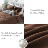 SUVAMJAM 3-Piece Queen Comforter Set,All-Season,Soft & Hypoallergenic &Breathable Bedding,Polyester Quilted,Down Alternative(Comforter*1 & Pillowcases*2),Chocolate SUVAMJAM