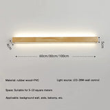 GLIDAX Minimalist Linear Wall Sconce LED Wooden Wall Light for Mirror Warm 3000K 24W Wall Light Long Strip Vanity Wall Lighting Fixture Solid Wood Sconces for Living Room Bedroom Decor GLIDAX