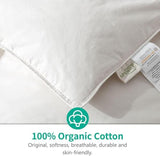 APSMILE Full Down Comforter, All Seasons Feather Duvet Insert with 100% Organic Cotton, High Fill-Power Medium Warm Hotel Comforter Insert, 82x86, Ivory White APSMILE