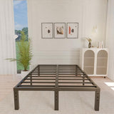 ALDRICH 14 Inch Metal Full Size Bed Frame - Double Black Basic Steel Slats Platform, Easy Assembly Heavy Duty Noise Free Bedframes, No Box Spring Needed ALDRICH