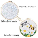 Louise Maelys Embroidery Kits for Beginners,Cross Stitch Kit for Adults,DIY Needlepoint with Bee Daisy Flowers Pattern