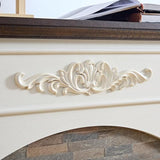 44Inch Electric Fireplace with Mantel, White Fireplace Heater with LED Flame, Corner Firebox with 23" Red Brick Firep lace Insert for Bedroom,Living Room BOSHIRO