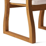 Christopher Knight Home Della Acacia Wood Outdor Dining Chairs, 2-Pcs Set, Teak Finish With Rustic Metal Christopher Knight Home