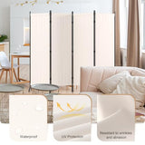 Kecreque Room Divider 4 Panel Folding Screen Portable Wall with 5 Curved Metal Feet Partition Room Dividers，6FT Wall Divider for Office Divider, Bedroom，Dressing Room,White Kecreque