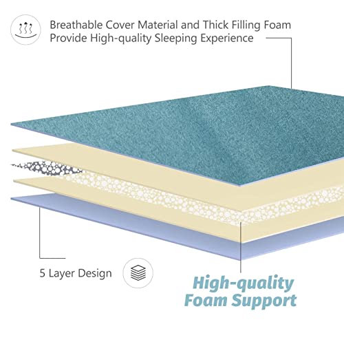 MAXYOYO Floral Printed Rustic Japanese Style Futon Foldable Roll Up Bed Camping Floor Mattress for Adults Floor Lounger Bed Couches and Sofas, Full MAXYOYO