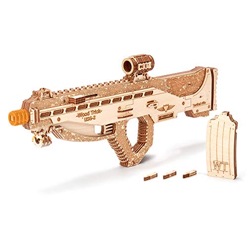 Wood Trick Assault Gun Wooden Model Kit for Adults and Teens to Build - Rifle Guns for Kids - 3D Wooden Puzzle Mechanical Model Wood Trick