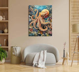 Sea and Octopus Paint by Numbers Kit for Adults, 16"x20" Canvas Painting Kit for Beginners, Modern Aesthetic DIY Paint by Number on Canvas for Home Wall Decor 419 WoodArtSupply