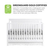 Oxford Baby Lazio 4-in-1 Convertible Baby Crib, Snow White, GreenGuard Gold Certified Oxford Baby