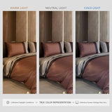 Stoa Paris Luxury Satin Queen Duvet Cover Set 3PCs, 300TC Silk-Like Bedding for Hot Sleepers, Skin & Hair Safe, Hidden Zipper + 2 Pillow Shams 20x30”, No Comforter Included, Vogue - Caramel, Wine Stoa Paris