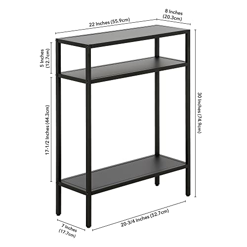 Henn&Hart 22" Wide Rectangular Console Table with Metal Shelves in Blackened Bronze, Entryway Table, Accent Table for Living Room, Hallway Henn&Hart