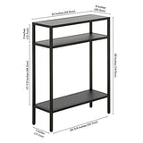 Henn&Hart 22" Wide Rectangular Console Table with Metal Shelves in Blackened Bronze, Entryway Table, Accent Table for Living Room, Hallway Henn&Hart