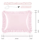 Homiest Ruffle Satin Pillowcase for Hair and Skin, Standard Size Satin Pillow Covers Silky Pillow Cases Set of 2, Satin Ruffled Pillowcase with Envelope Closure, Anti Wrinkle Pillow Shams (Blush Pink) Homiest