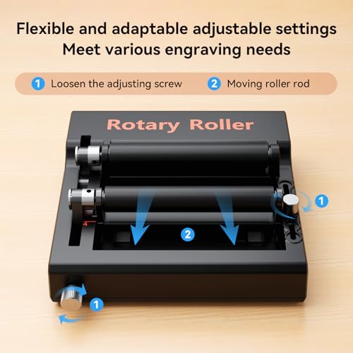 Roatry WAINLUX K10 Laser Rotary Aattachment for Laser Engraver and Cutter Rotary Roller,Engraver Accessory Y-axis Rotary Roller for Engraving Cylindrical Objects, Wine Glass, Tumbler, Pen WAINLUXPRO