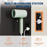 GarveeHome Vanity Desk with Mirror and Lights, Makeup Vanity with Power Outlet, 3 Color Adjustable Light, Dressing Table with 4 Drawers, Storage Shelves & Stool for Bedroom, Black GarveeHome